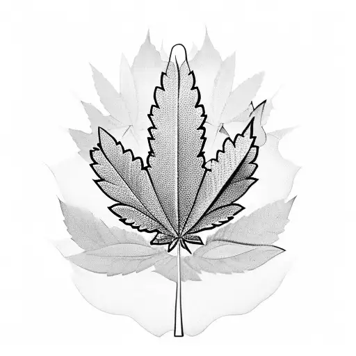 A Marijuana Leaf Composed Of Various Travel Landmarks