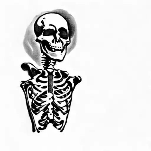 A Skeleton Sitting On A Throne