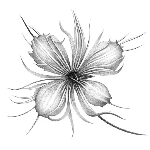 A Spider Lily Flower With A Centipede Crawling Through Its Petals