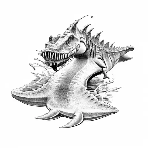 Aquatic Dinosaur Half Bone Half Anatomy Gore