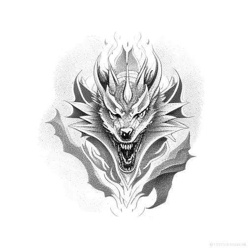 Combine A Dragon And A Wolf In A Powerful And Dynamic Design