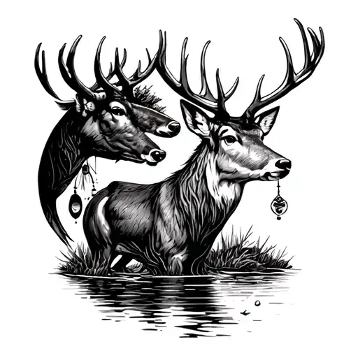 Deer And Fishing