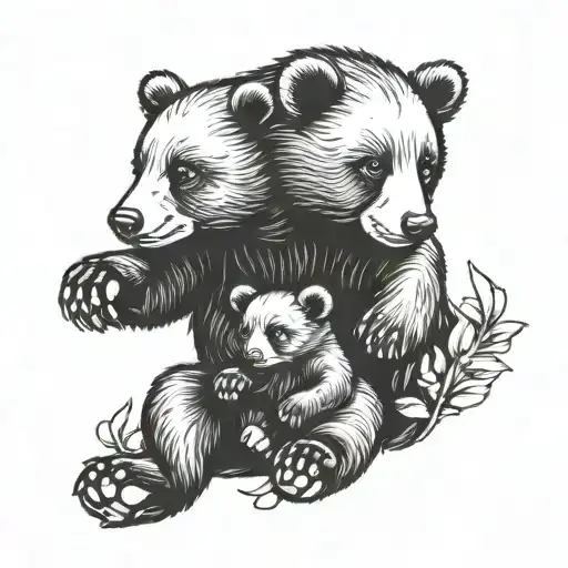 Small Matching But Different Baby Black Bear