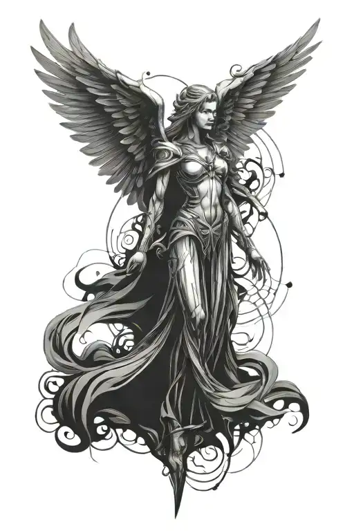 A Modern Interpretation Of An Arch Angel In A Futuristic Style