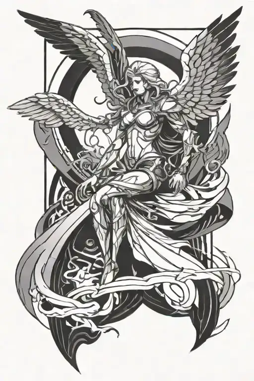 A Modern Interpretation Of An Arch Angel In A Futuristic Style