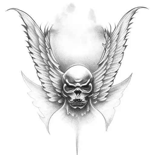 Angel And Demon With Wings