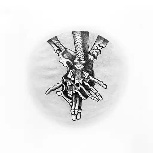 Skeleton Hand Holding A Flower