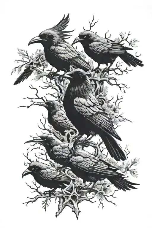 Dark Crows With Black Ink
