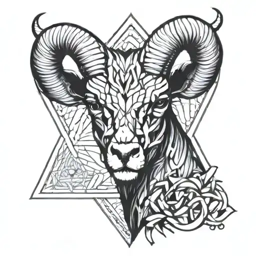 Aries Diamond Shaped Line Outlining