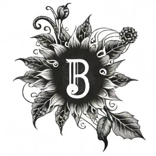 Microscopic Sunflower Cells Interacting With Music Notes