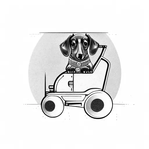Wiener Dog Riding A Forklift