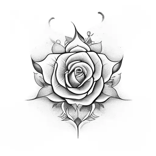 A Stylized Representation Of The Milkenia Alexandra Abad Flower In Black And White