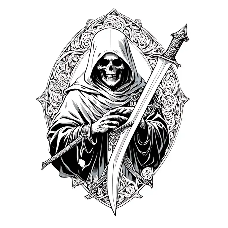 Grim Reaper Holding Sword