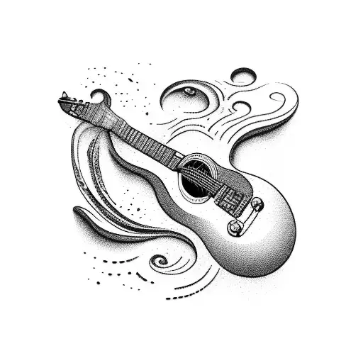 Guitar Strings Transforming Into Crashing Waves