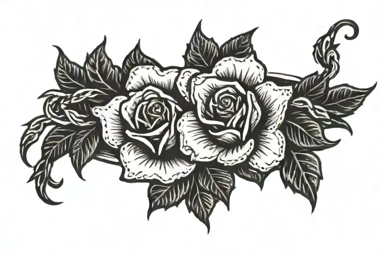 Cuban Bracelet With Rose Thorns