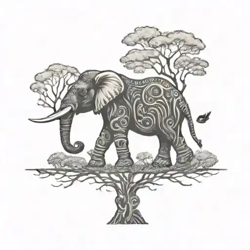 Elephant And Tree Of Life