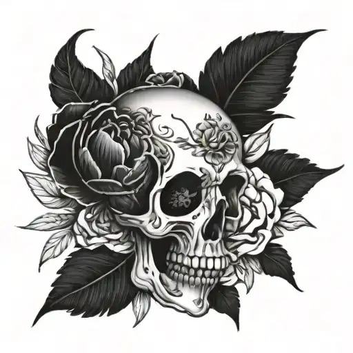 Skull & Peonies