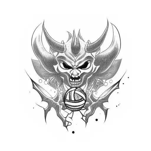 Demon With Volleyball