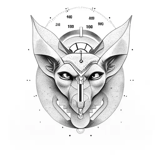 Anubis With Sand Clock