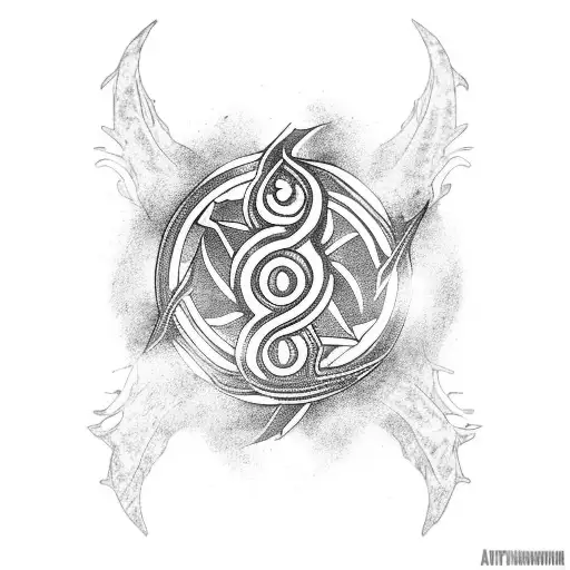 A Fierce Dragon Wrapped Around A Nordic Symbol Of Strength And Power