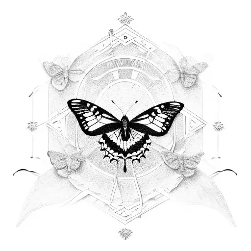 Cancer Sign With Butterflies