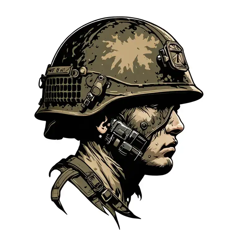 Army Helmet Surrounded