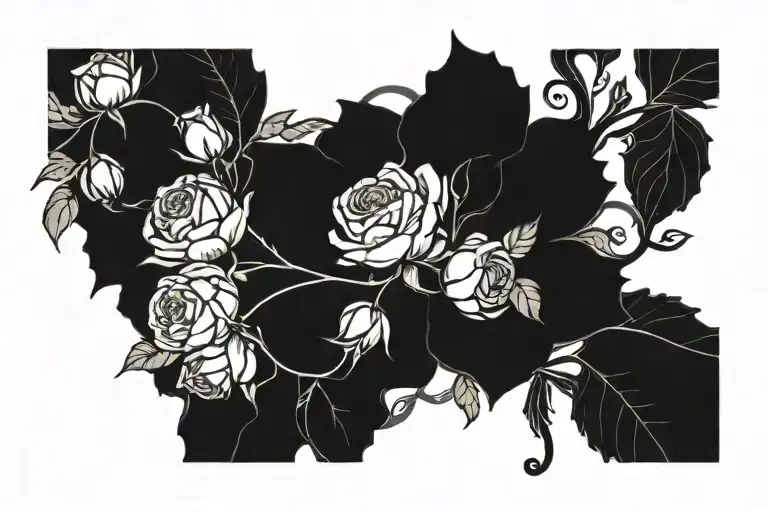 Roses And Marigolds Along A Vine Wrapping