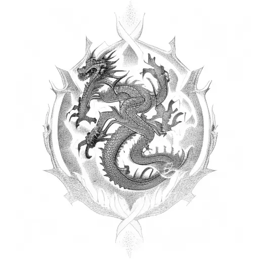 Dragon Carved In Stone Falling Apart