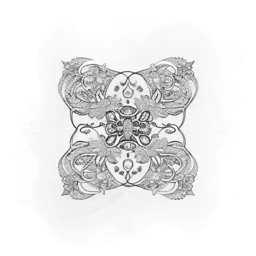 A Guitar With Intricate Floral Patterns Intertwined In The Strings