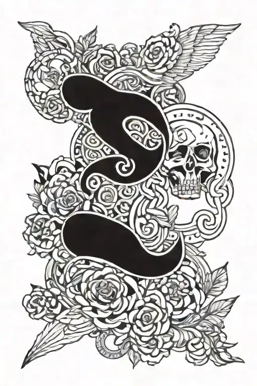 The Word Blues Tattoo Design