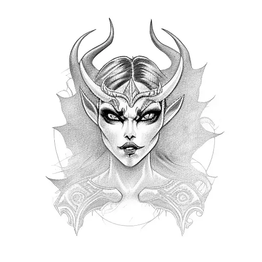 Female Nightelf Dark With Horns And Just Eyes