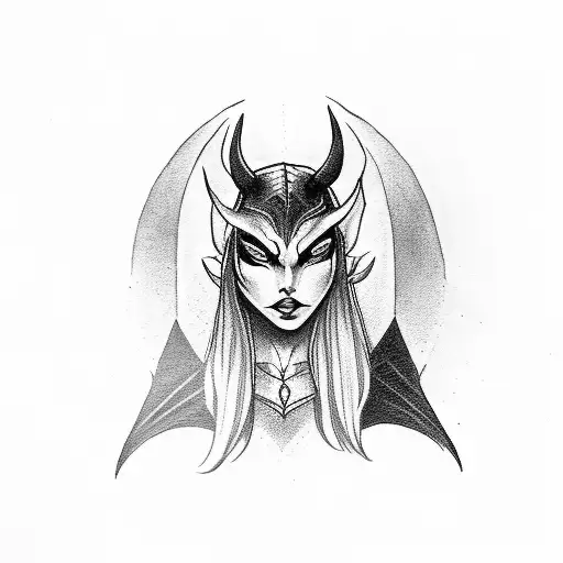 Female Nightelf Dark With Horns And No Face Just Eyes With Full Body