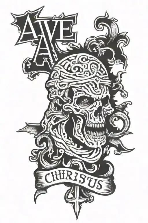 Ave Christus Rex Lettering