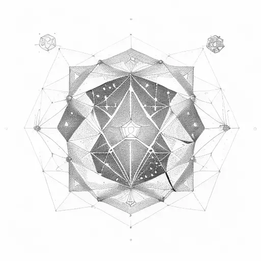 A Constellation Of Aquarius Formed By Interconnected Geometric Shapes