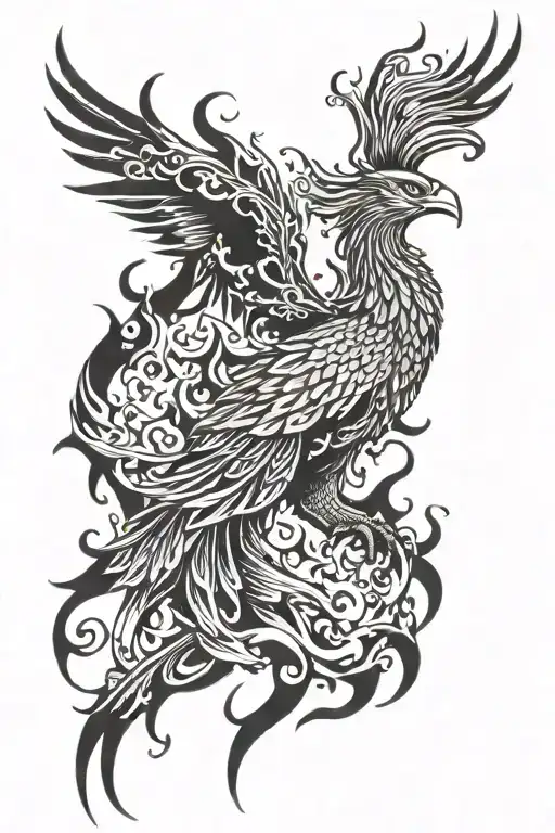 Phoenix Rising From Flames