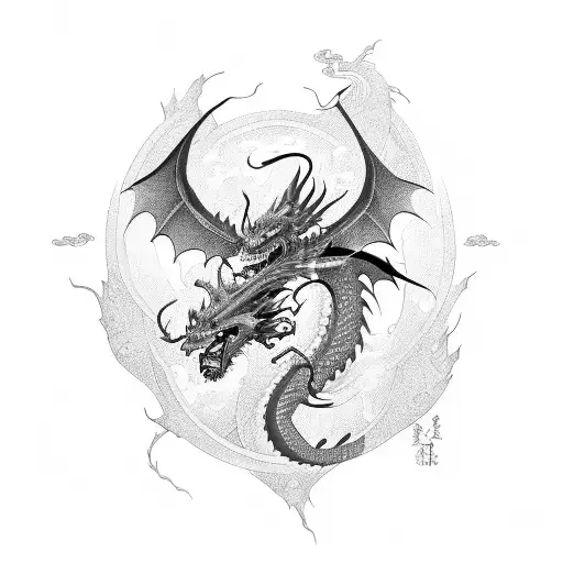 Combining A Dragon And A Samurai In A Dynamic Pose