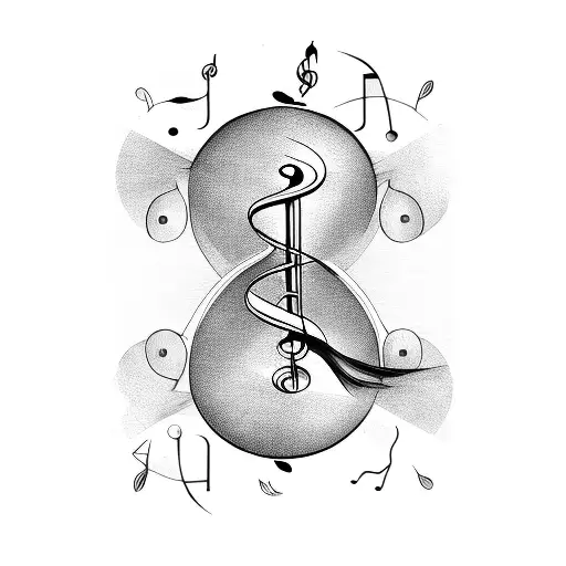 Hourglass With Musical Notes