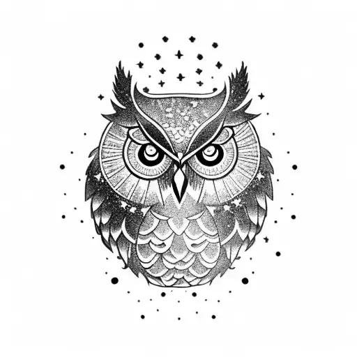 Owl With Stars