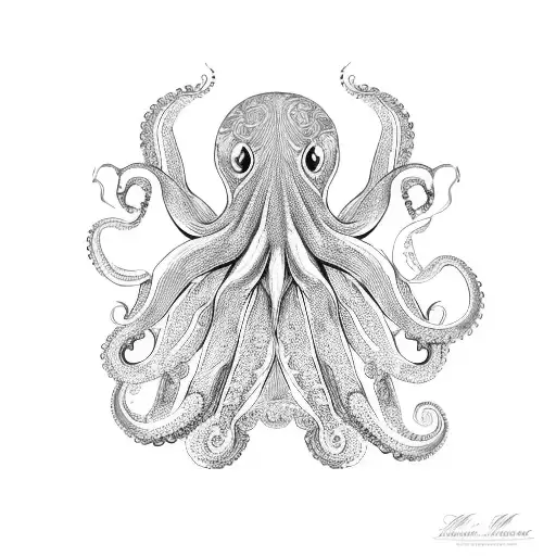 An Intricate Octopus Design Incorporating Elements Of A Car