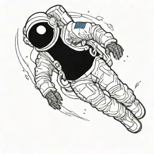 Falling Astronaut Seen From The Side