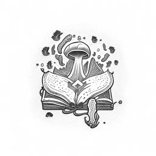 Gothic Books With Mushroom
