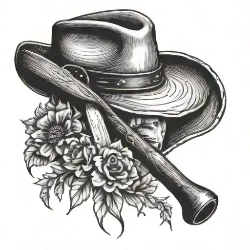 Cowboy Hat And Gardening Tool