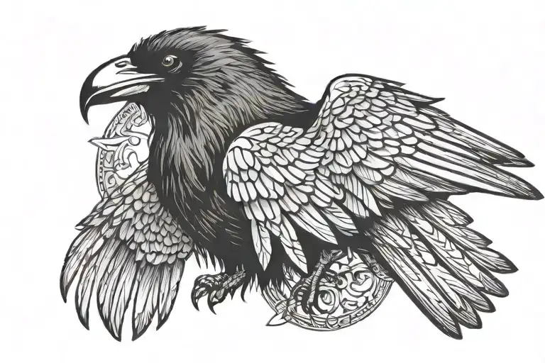 The Raven Spreading Its Wings