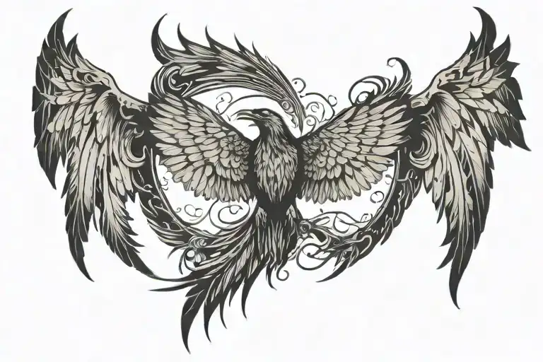 Raven Spreading His Wings Angels And Demon Wings