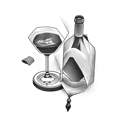 Tattoo Of A Wine Bottle Pouring Into An Open Book