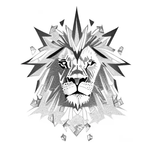 A Heartless Lion With Shattered Chains Symbolizing Freedom