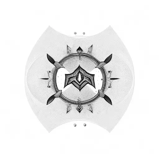 Horseshoe And Cocktail Glass Merged Into A Unique Symbol