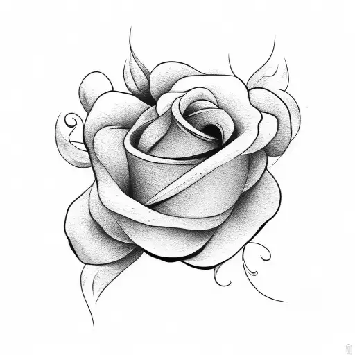 Flower Black And Whit In Arm And Hand