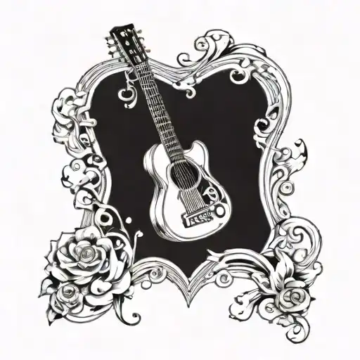 Incorporate Musical Notes And A Microphone To Continue The Guitar