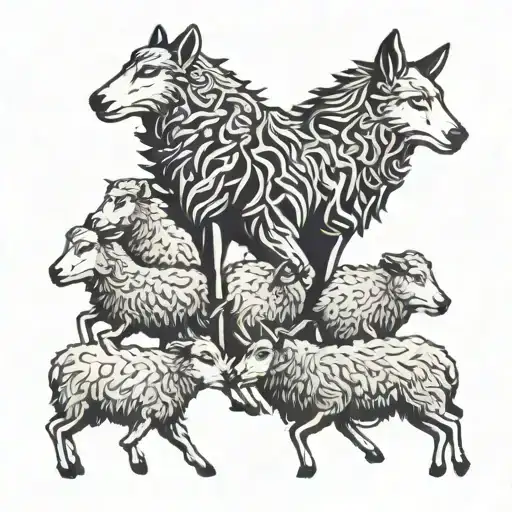 A Flock Of Sheep Trampled A Wolf